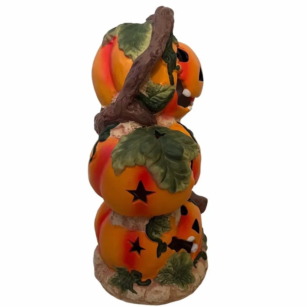 Vintage Halloween‎ Lamp Pumpkin Patch Stack Decoration ~ WORKS!